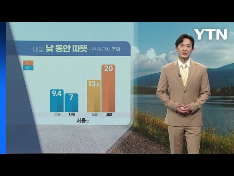 [날씨] 내일 낮 동안 따뜻...큰 일교차 주의 / YTN