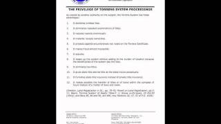 The Privilege of Torrens System Proceedings