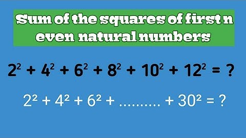 Sum of squares of the first n even natural numbers || Learn Maths With Kalyani