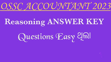 OSSC ACCOUNTANT ANSWER KEY (REASONING) #OSSC (Cancelled Exam)