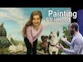 How I Painted a Portrait and a Fairytale Composition. Painting Childhood. Portrait Commission.