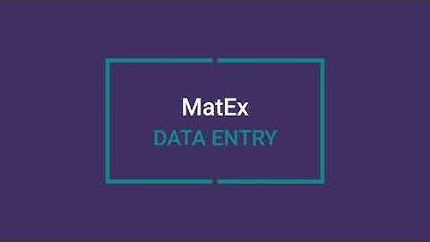 NICU Reports: MatEx Data Entry