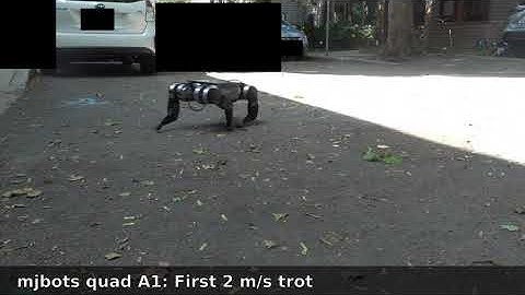 quad A1 quadruped robot first 2m/s trot