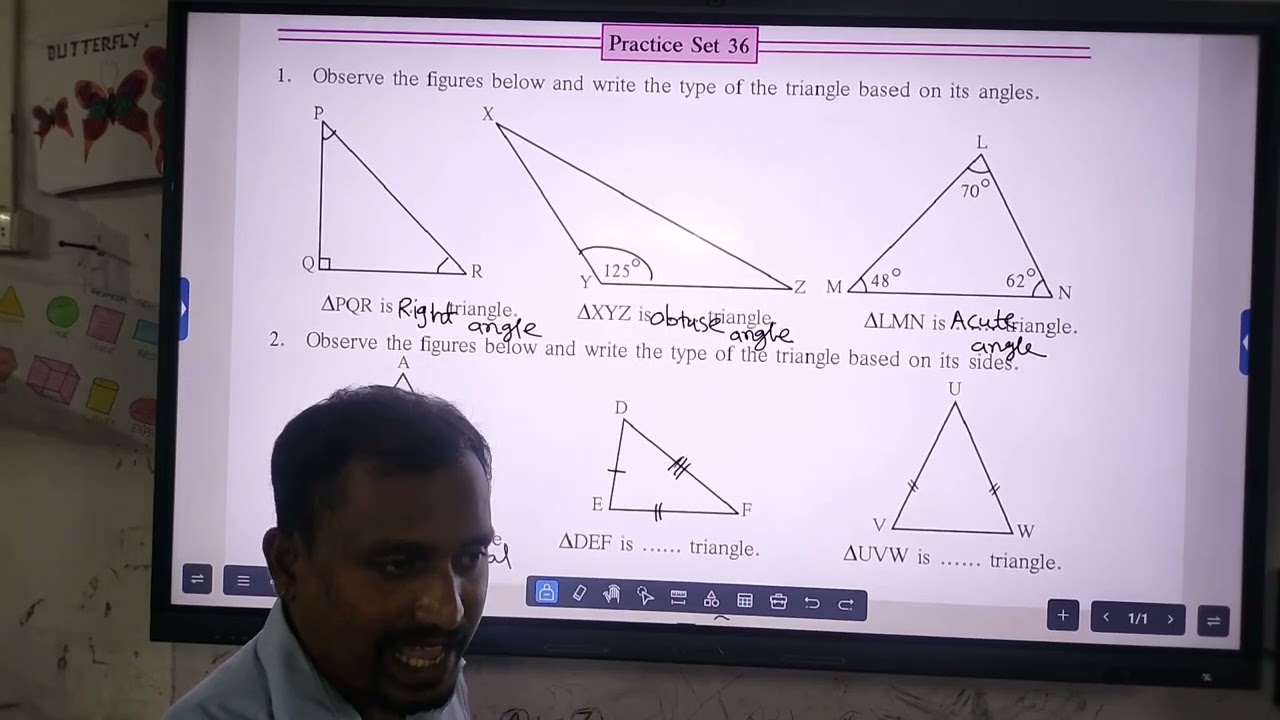 Practice Set 36 Class 6 Answers Maths Chapter 15 Triangles and their Properties Maharashtra Board