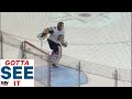 Marc-Andre Fleury Tries to Block Empty Net with Snow But Gets Caught