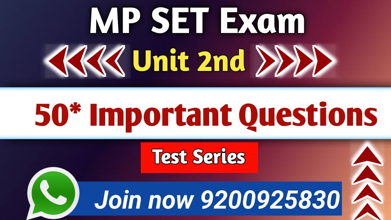 MP SET Exam 50 Imp Questions Unit 2 2023 YouTube mp-set-exam-50-imp-questions-unit-2-2023-youtube
