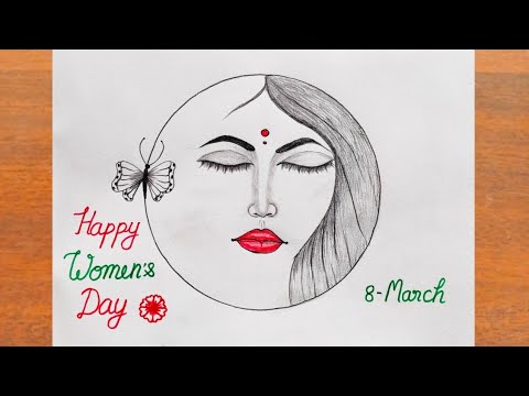 Free Vector | Hand draw celebration card for 8th march happy womens day  background