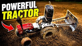 🚜 Small Tractor Big Power 💪 Mud Farming Action Wight pulling test 