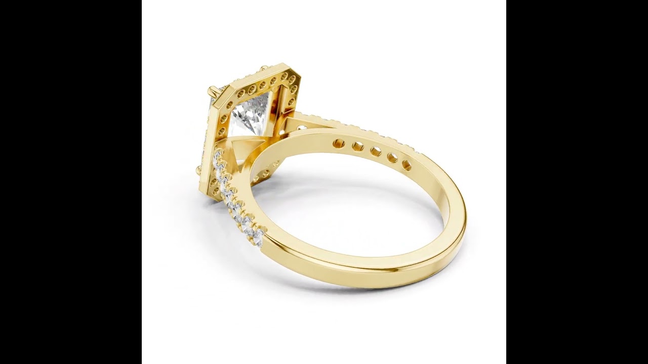 Radiant Diamond Halo Engagement Ring