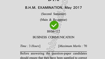 2017 Dcrust BHM 2nd Sem Business Communication Question Paper