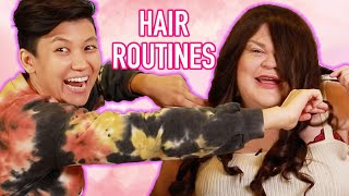 Kristin & Jen Do Their Hair Routines | Kitchen & Jorn