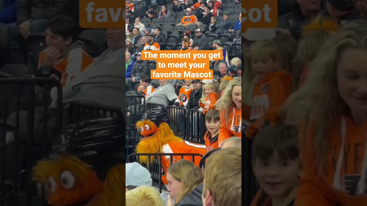 Gritty! Got to meet his favorite Mascot at the Flyers Game! 