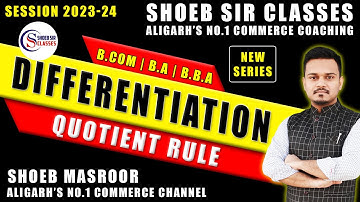Quotient Rule | Differentiation | B.Com 1st Sem AMU #differentiationtricks