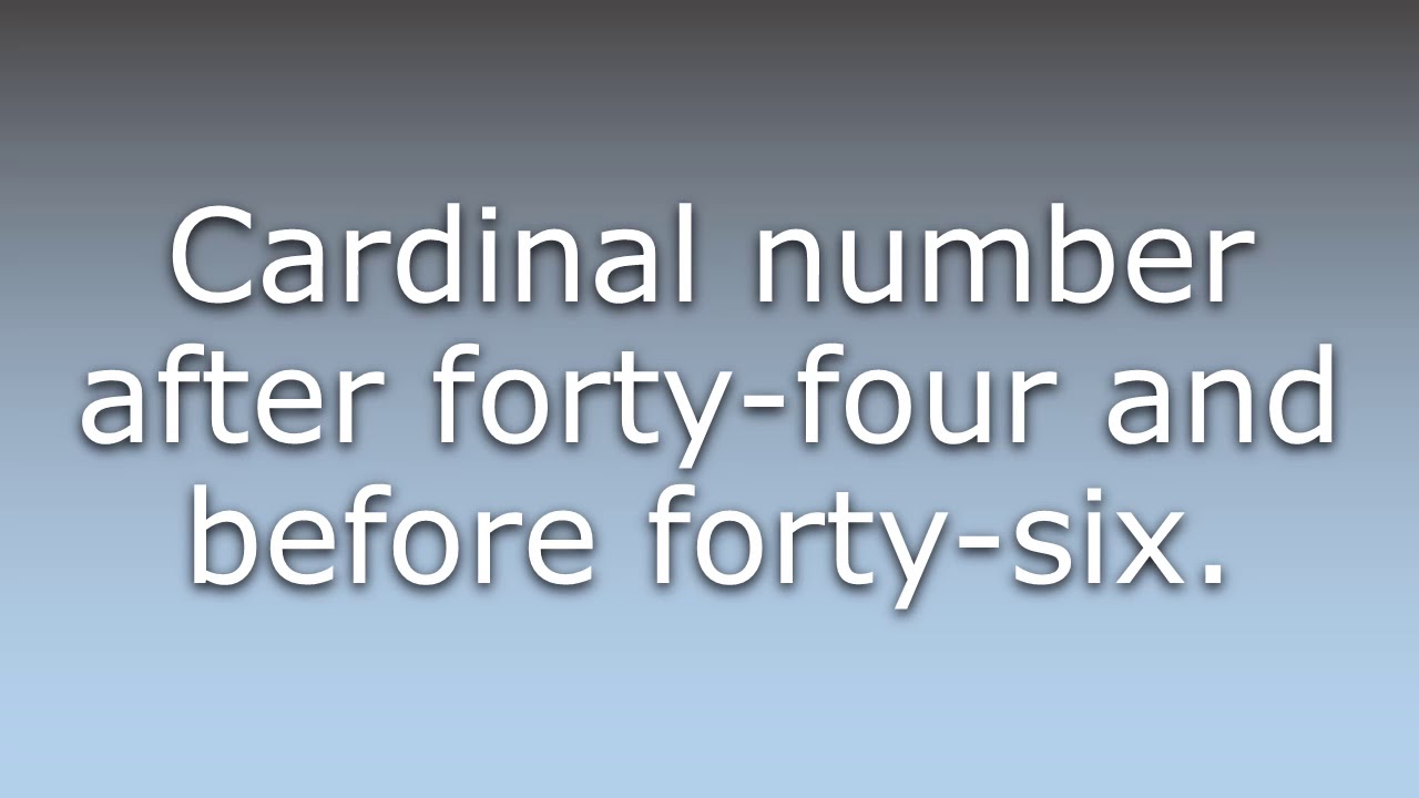 What Does Forty five Mean YouTube