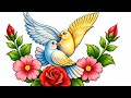 Love Birds Drawing Easy Step by Step | Romantic Birds Sketch Tutorial
