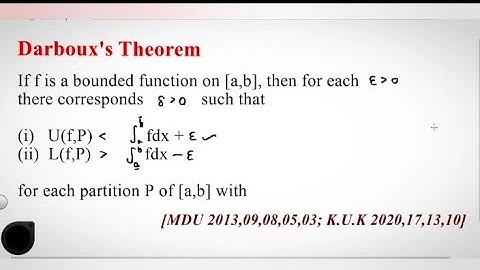 Real Analysis || Darboux