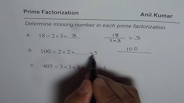 Prime Factorisation Missing Numbers Test