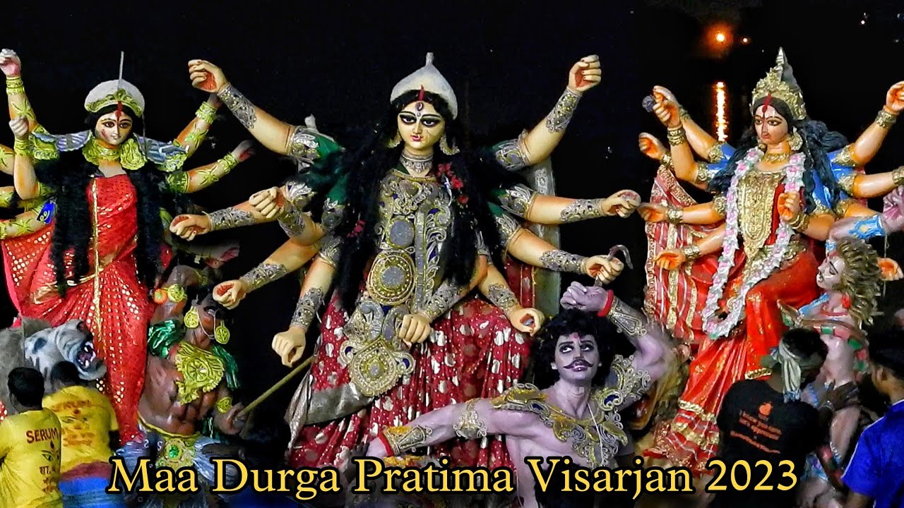 Maa Durga Pratima Visarjan 2023  Nimtala Ghat Kolkata  Durga Puja Visarjan 2023