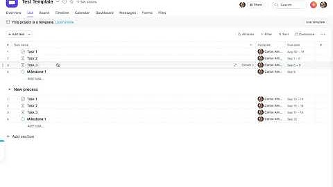 Asana Template with Dependencies