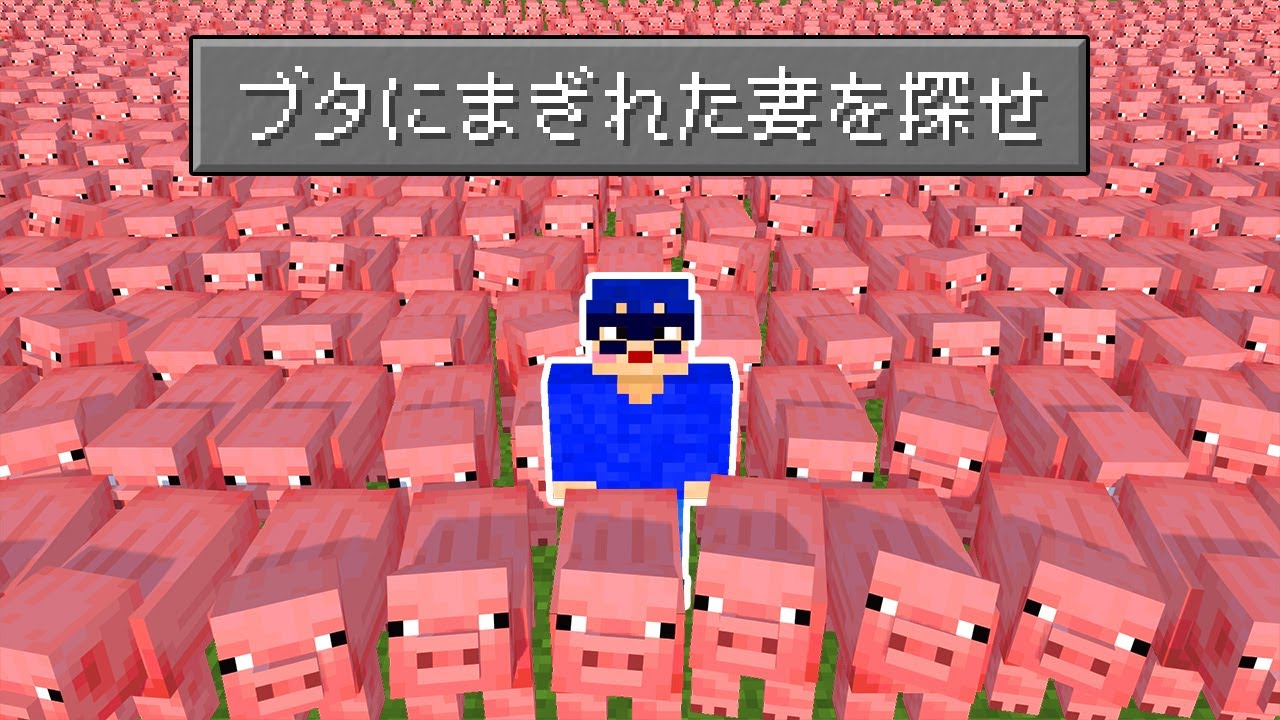 【マイクラ】夫なら”100匹のブタ”の中から「ブタになった妻」見つけられるよね？wwwwww【千と千尋の神隠し】