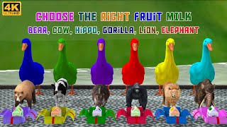 Choose the Right Fruit Milk Animal Game #animalgame #paintanimals