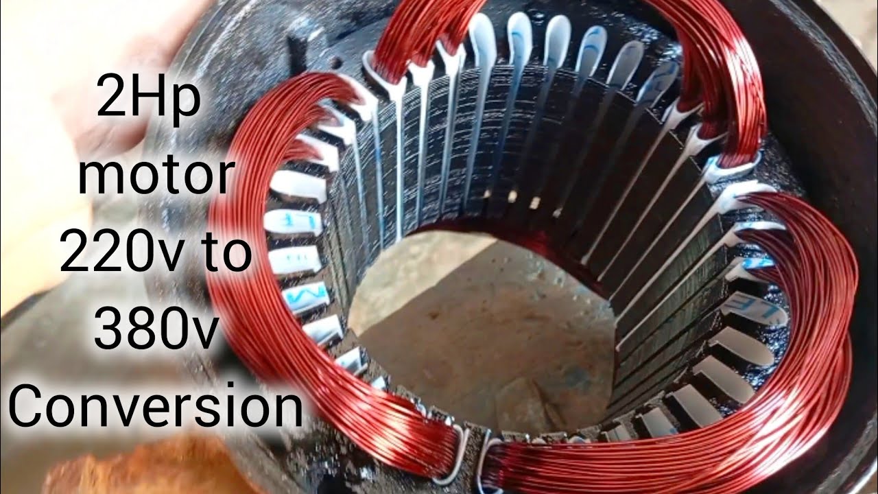 2 HP Motor 200V Se 380V Mein Convert Kaise Kare Motor #electrical #motorwinding 
