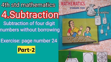 subtraction of four digit numbers without borrowing#exercise page no.24||CH-4|4th std mathematics|