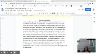 Rhetorical Precis Notes Walkthrough