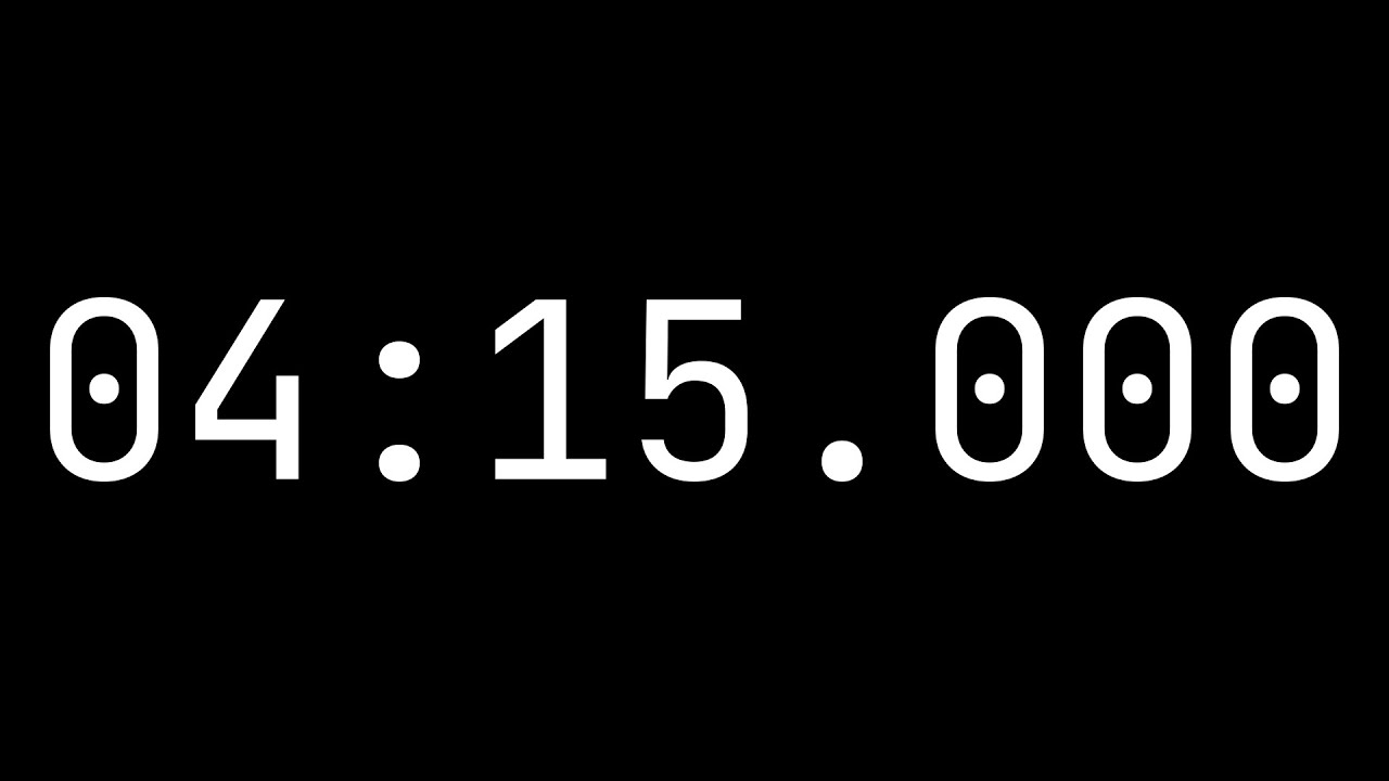 Countdown Timer 4 Minutes 15 Seconds 04 15 000 White On Black With countdown-timer-4-minutes-15-seconds-04-15-000-white-on-black-with