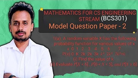 BCS301 Module 1 | Probability Distribution & Evaluation of k | Model Question Paper-II