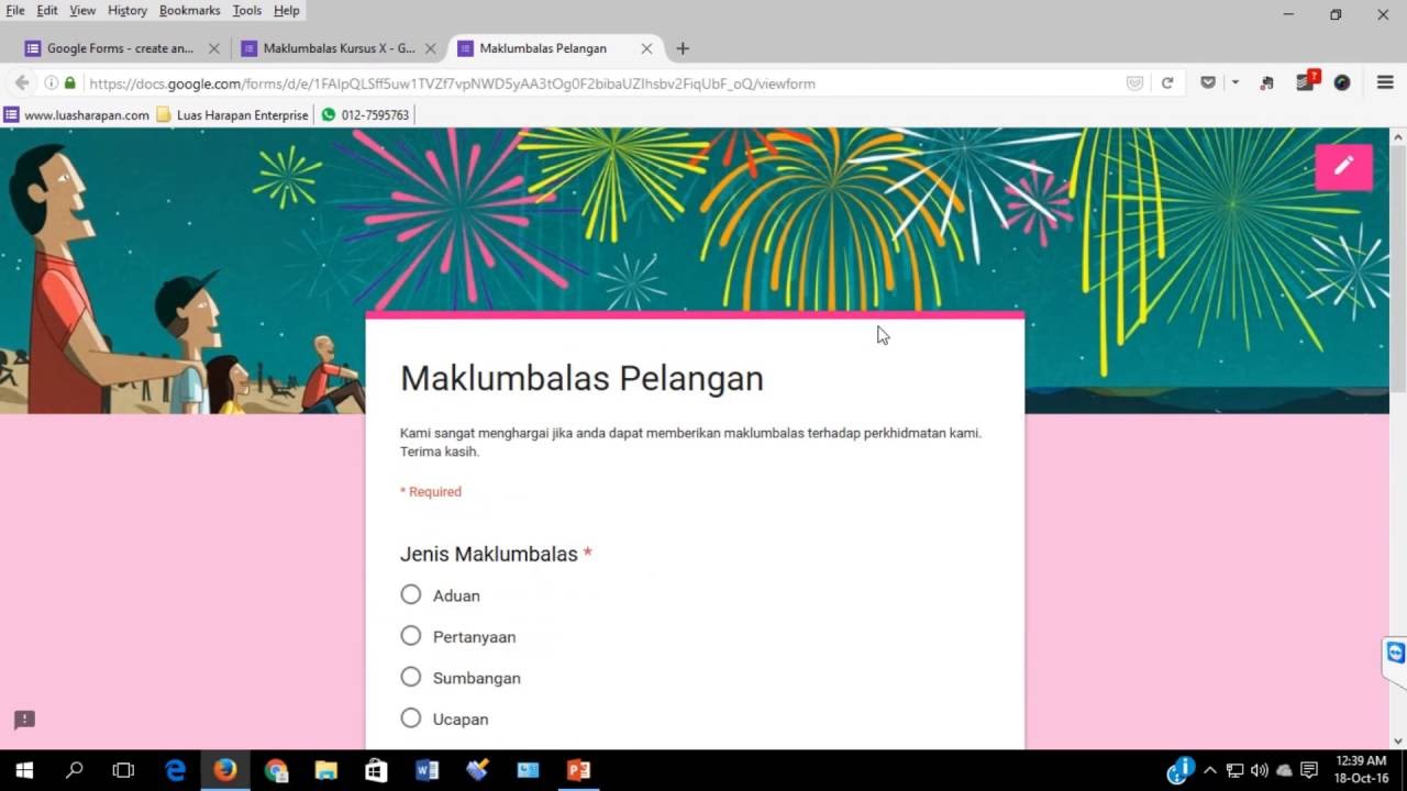 Contoh Borang Soal Selidik Google Form