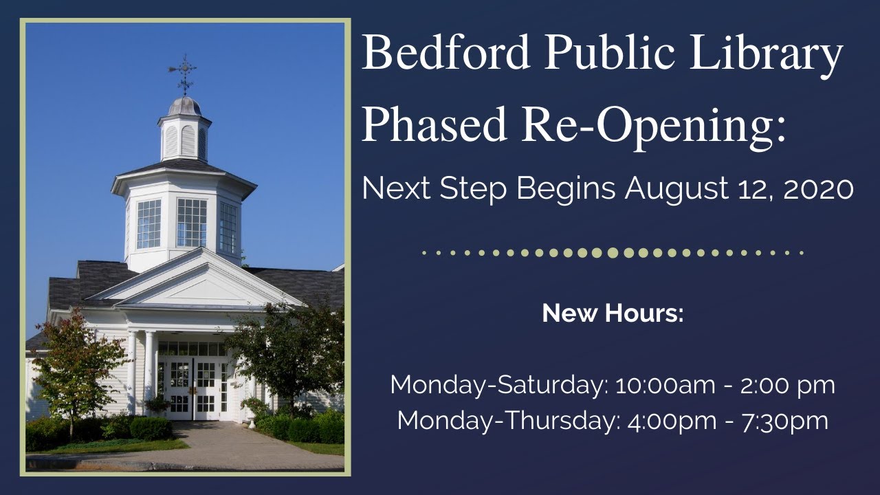 Bedford Public Library ReOpening What to Expect When You Visit YouTube Bedford Public Library ReOpening What to Expect When You Visit YouTube