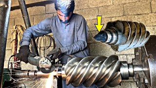 How To Rebuild Speed cutting Worm Gear || Amazing Process Of Broken Worm shaft repair