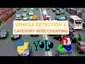 Vehicle Detection and Category-wise Counting | Machine Learning project #vehicledetection #project