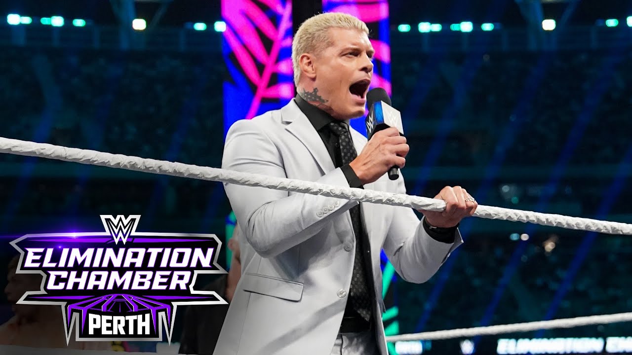 ⁣Cody Rhodes challenges The Rock to a match: WWE Elimination Chamber 2024 highlights