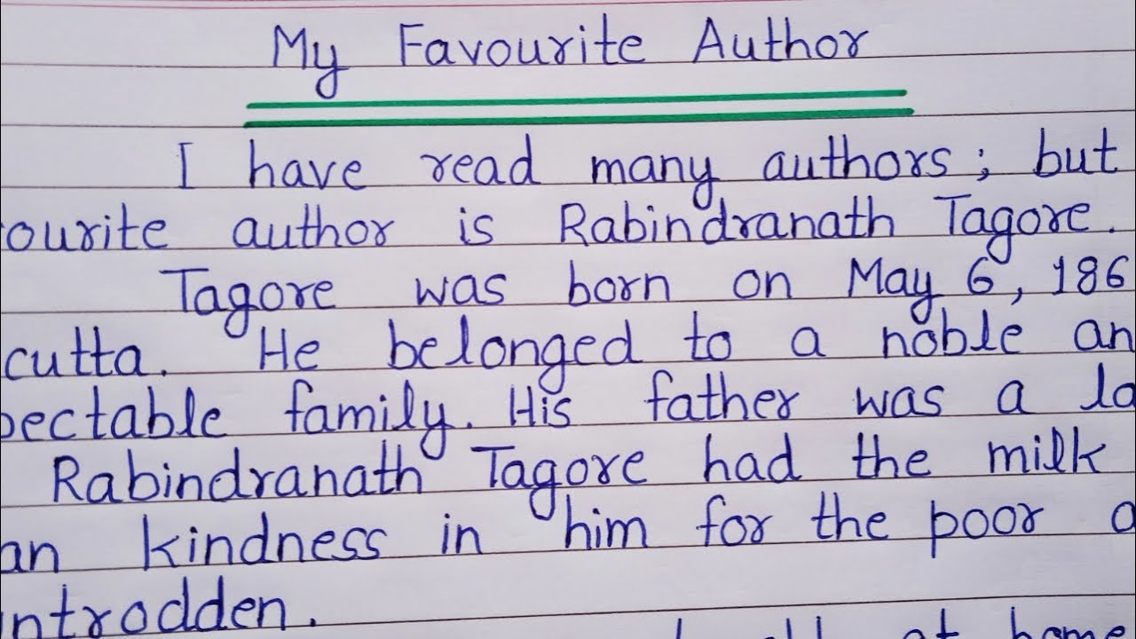 my favourite author essay class 5