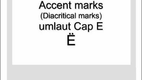 59 Second Tutorial. Ë  Insert Cap with an umlaut (accent marks. diacritical.)