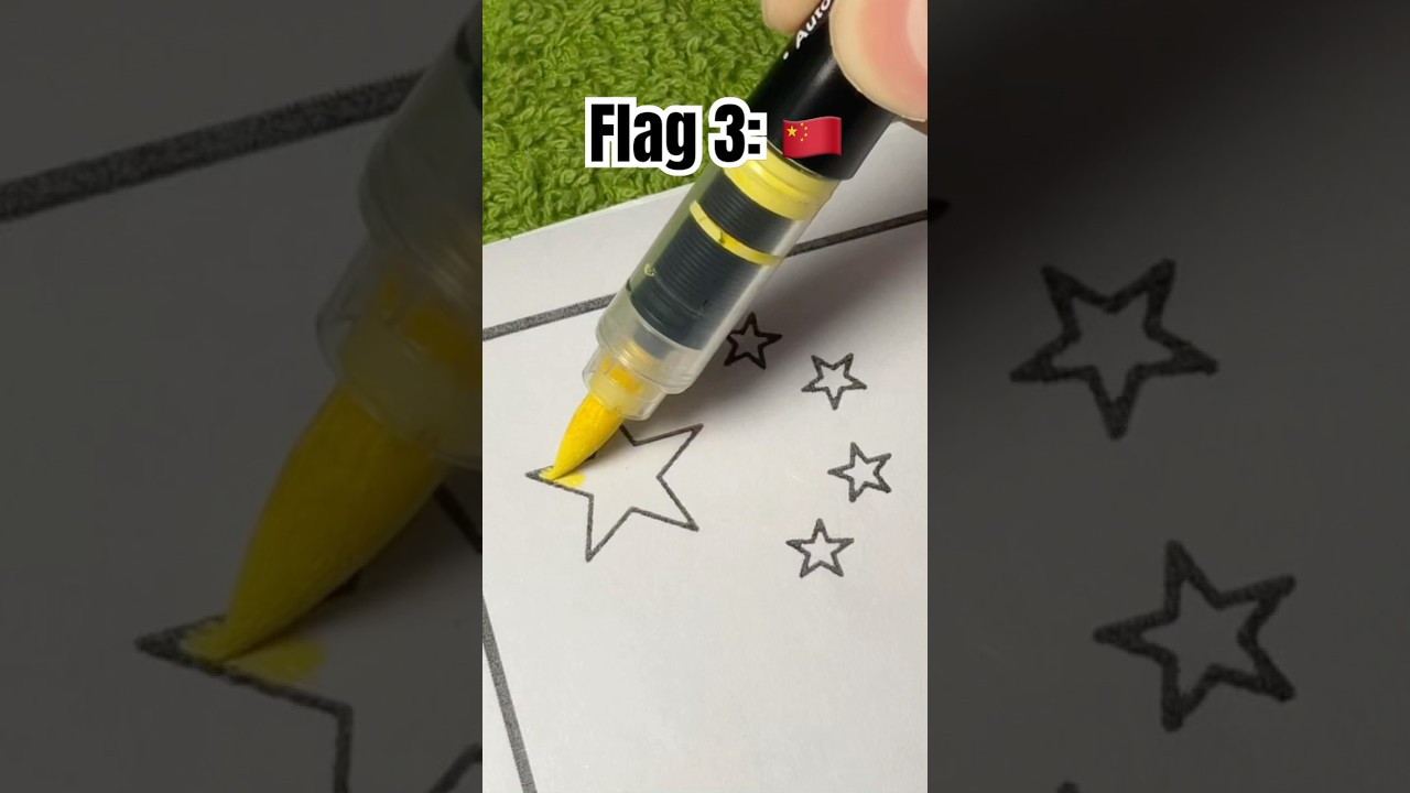 Painting the Chinese flag 🎨 #flag #country