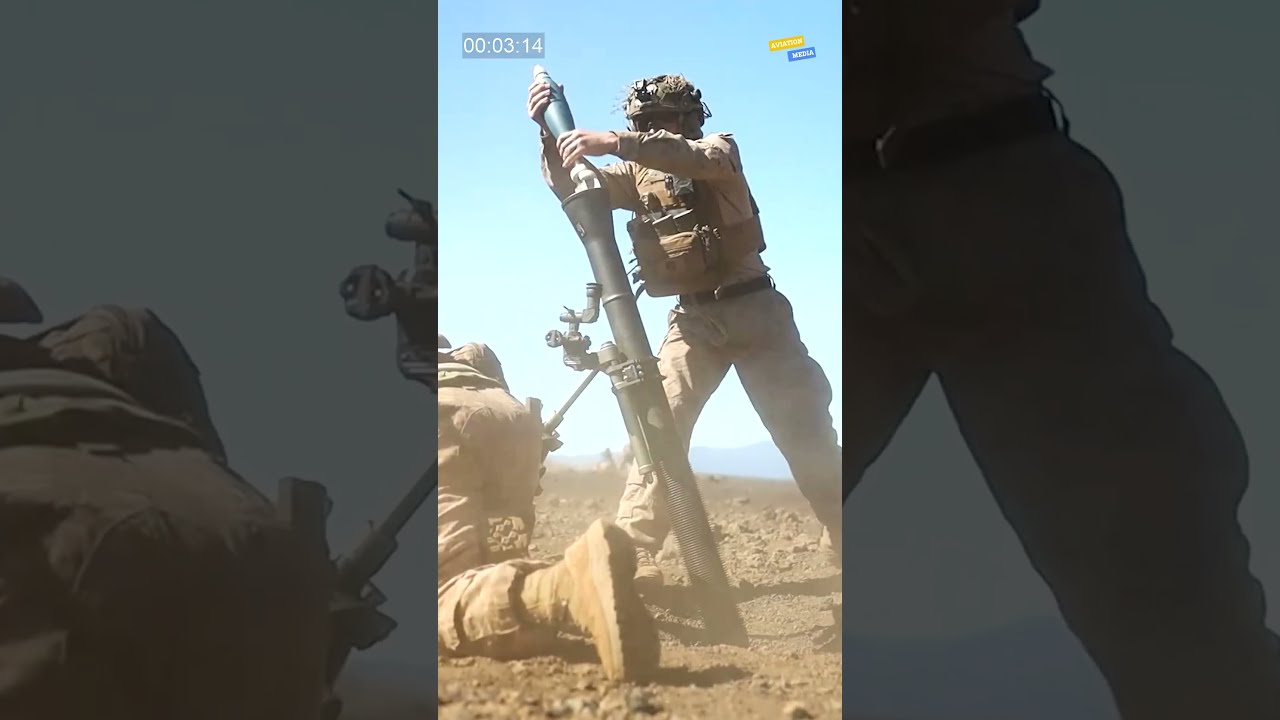 US Marines Conduct Live Fire Test Of M252A2 81 Mm Mortar System