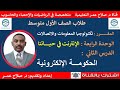 أول متوسط تكنولوجيا المعلومات والإتصالات الوحدة الرابعة الدرس الثاني الحكومة الإلكترونية 