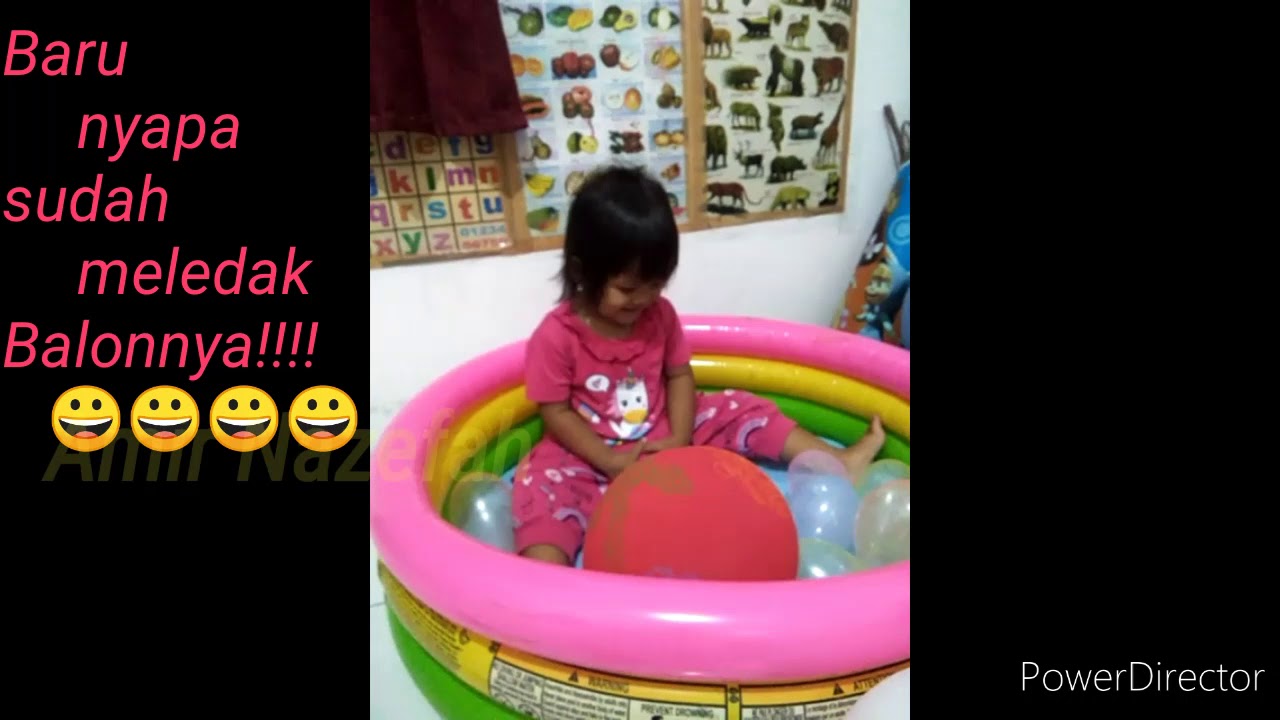 Bermain Balon  di  Kolam  Renang  Mini Amir Nazefah YouTube