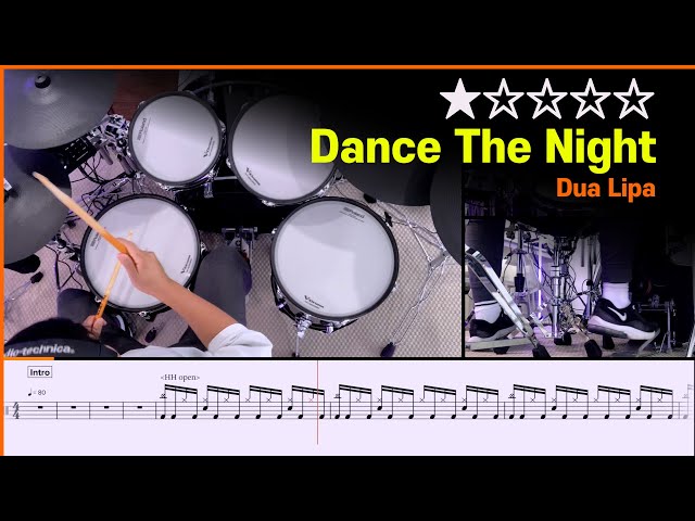 [Lv.02] Dance The Night - Dua Lipa (★☆☆☆☆) Drum Cover with Sheet Music class=