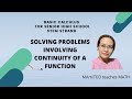 Solving Problems involving Continuity of a Function | MAmiTEO teaches MATH