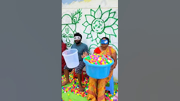 10,000 Ping Pong Balls Pouring Challenge Side by Side #shorts