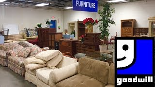 GOODWILL FURNITURE SOFAS ARMCHAIRS SPRING HOME DECOR SHOP WITH ME SHOPPING STORE WALK THROUGH 4K