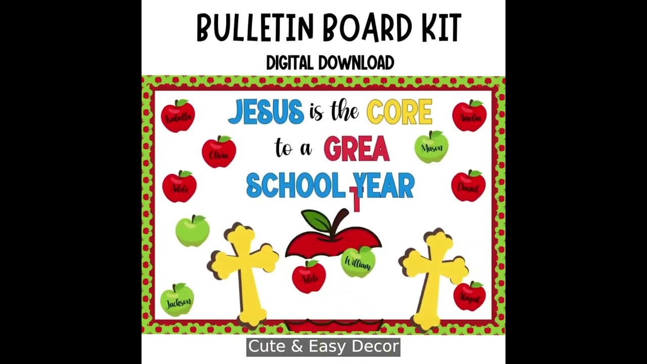 Jesus is the Core: Christian Bulletin Board Decor