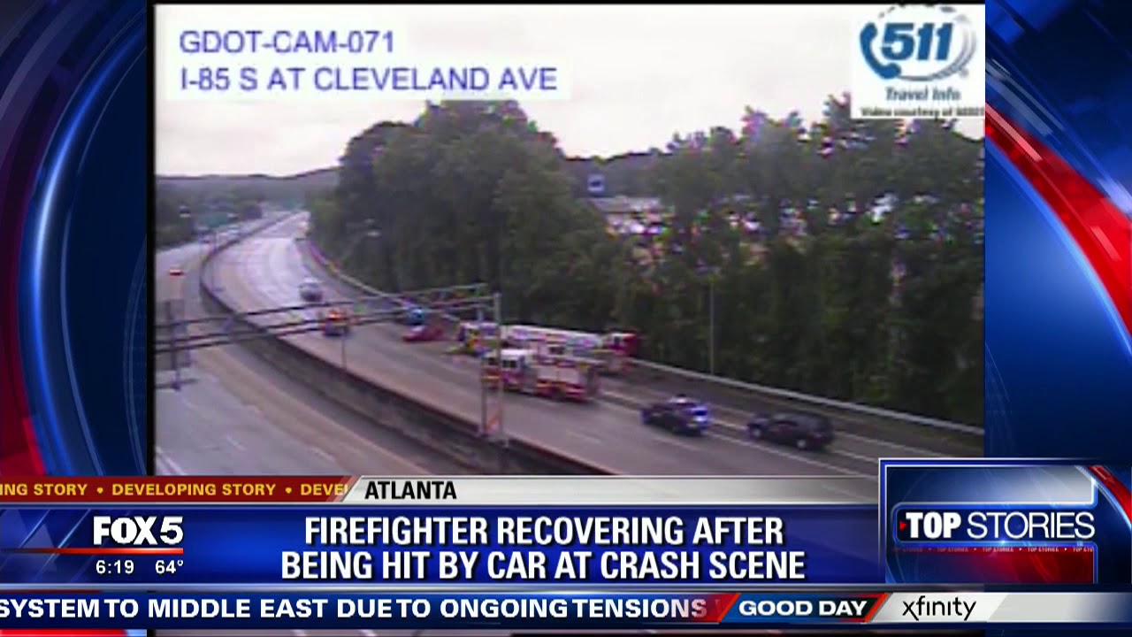 Firefighter recovering after being hit by car - YouTube