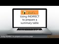Using INDIRECT to prepare a summary page