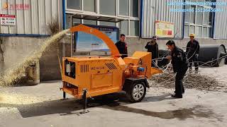 Wood Log Branch Portable Trailed Diesel Engine Wood #chipper by Sherry Zhang 109 views 2 weeks ago 1 minute, 10 seconds