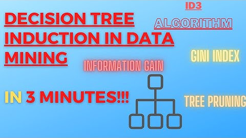 DECISION TREE INDUCTION in Data Mining for begineers |ID3| Tree pruning | Gini index | Gain Ratio